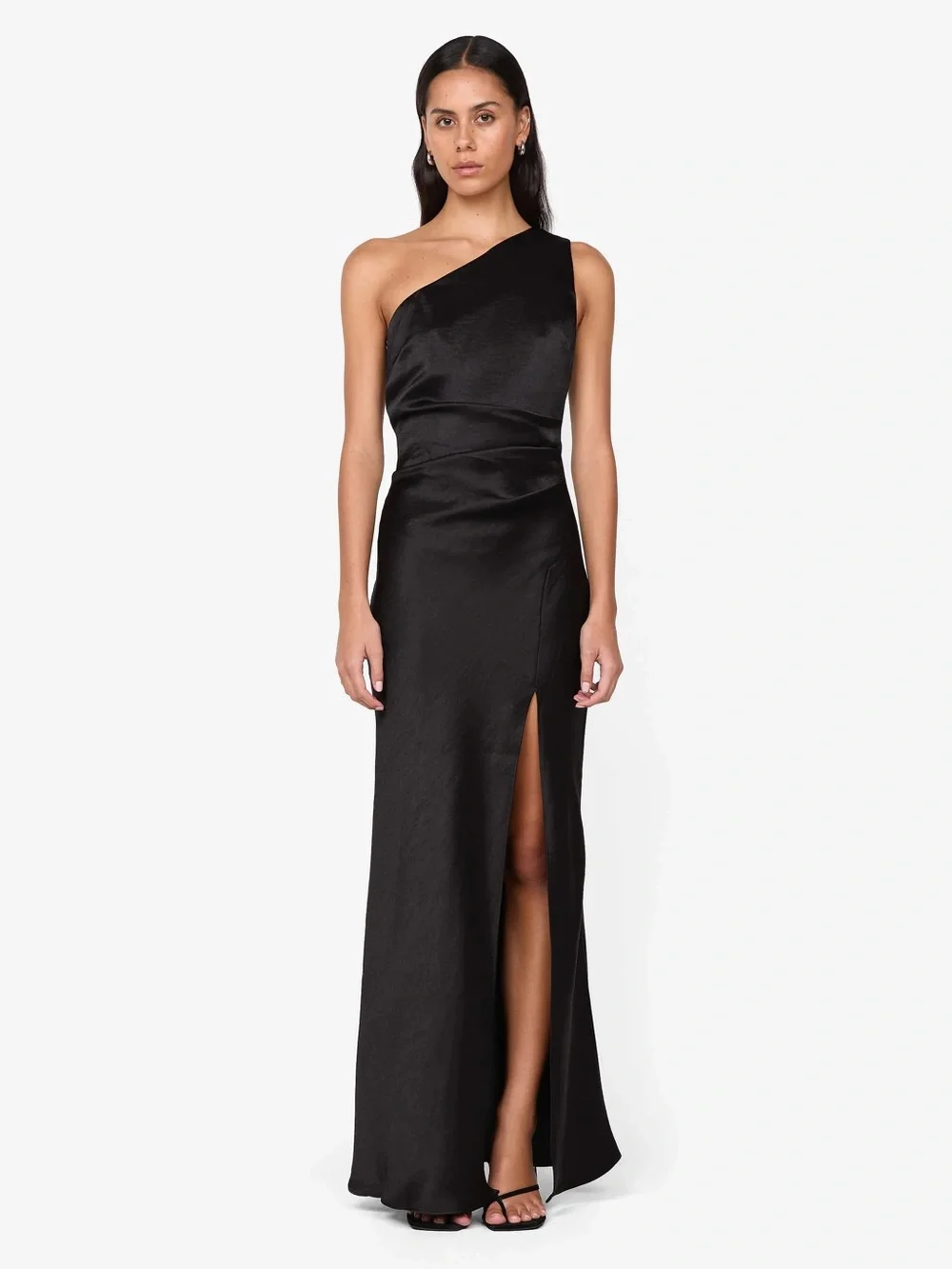 NWOT Bec + Bridge The Dreamer Asym Dress in Black Satin